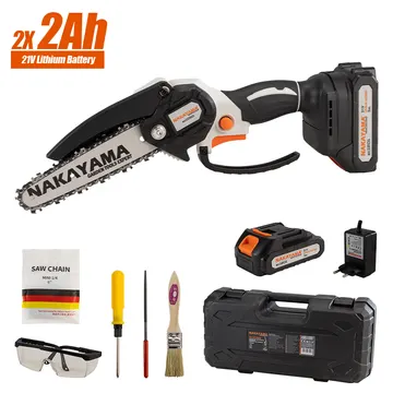 Sharre mini me 2 bateri 21V 2x2Ah, Zinxhir 1/4″1.1mm 18.5dh’, shpate 15cm, pa karboncina, me aksesor