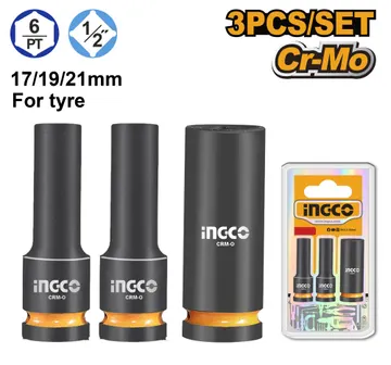 Set me 3 koka kriketi ajri te gjata 1/2″ (17,19,21mm)
