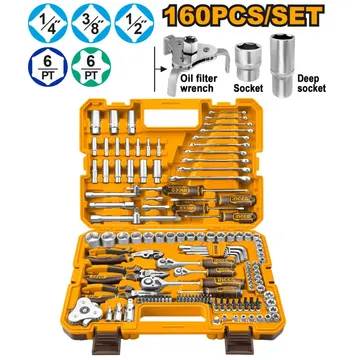 Komplet Kriketi 1/2 ?+ 1/4? 3/8? 160 cope ne valixhe plastike