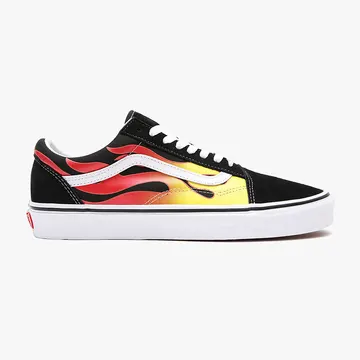 Vans Unisex Flame Old Skool Shoes – Black