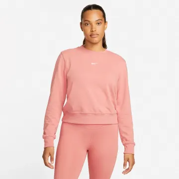 Nike Dri-FIT One Women’s Crew-Neck French Terry Sweatshirt – Red Stardust/White