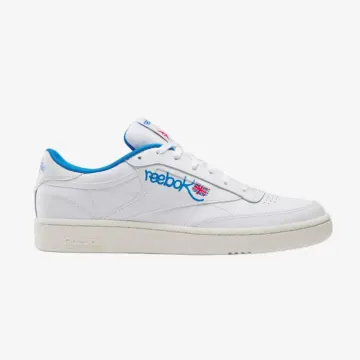 Reebok Men’s Club C 85 Shoes – Ftwr White / Chalk / Kinetic Blue