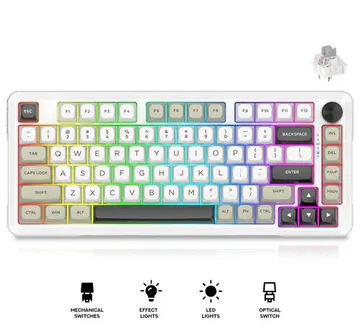 TASTIERE WIFI MEKANIKE E-YOOSO Z-82 White-gray-black Silverwood Switch