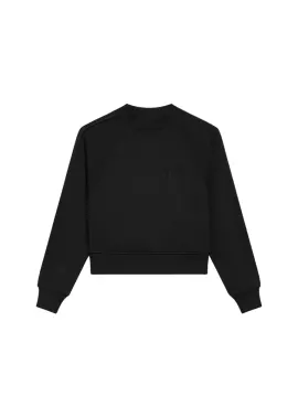 L. SWEATSHIRT CREW ATHL. LOGO NERO