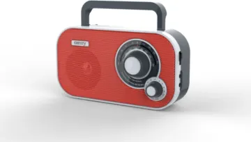 Radio portative CAMRY CR1140r, AM/FM, fole 3.5 mm për kufje, punon me bateri ose rrymë, e kuqe