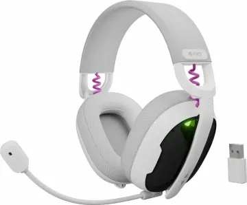 Kufje Fury Fukiya F6, wireless, Bluetooth 5.4, mikrofon i ndashëm, të bardha