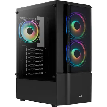Kasë Kompjuteri - AeroCool Geh Midi Quantum Mesh v3 Black MicroATX/ATX/MiniITX