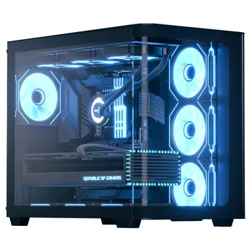 Kasë Kompjuteri - AeroCool Geh Midi P500C-G-WT-V1 o.N. Full Tempered Glass (Black)