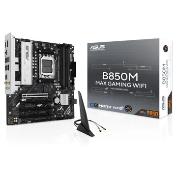 Pllakë Amë AMD AM5 ASUS B850M MAX GAMING WIFI / DDR5 / mATX / HDMI+DP