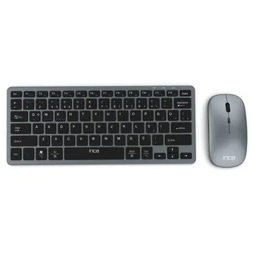 Combo (Tastierë&Maus) INCA IBK-572BT / 60% / QWERTZ / RF Wireless + Bluetooth / LED / 78 Butona - Zezë