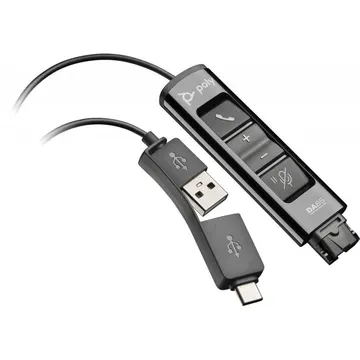 Adapter për kufje Poly DA85 / Wired / USB-A, USB-C në QD / SoundGuard Digital – Zezë