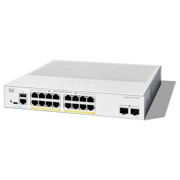 Cisco Catalyst C1200-16P-2G 16-Port Gigabit PoE+ Managed Switch me 2x SFP Uplink 120W Rackmount SMB Network Switch