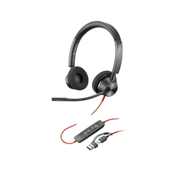 Kufje me kabllo Poly Blackwire 3320 MS / USB-C + USB-A / Dynamic EQ / Mikrofon – Zezë