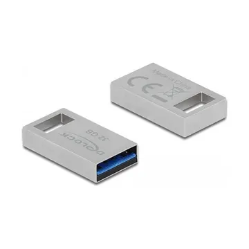 Delock 54070 32GB USB Flash Drive – USB 3.2 Gen 1, deri 119MB/s, Metal – Silver