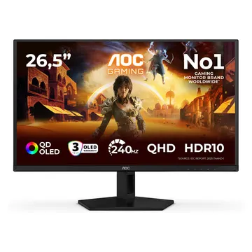 Monitor Gaming AOC Q27G41ZDF / 26.5"/ Quad HD OLED / 240Hz / 0.03ms / HDMI+DP - Zezë