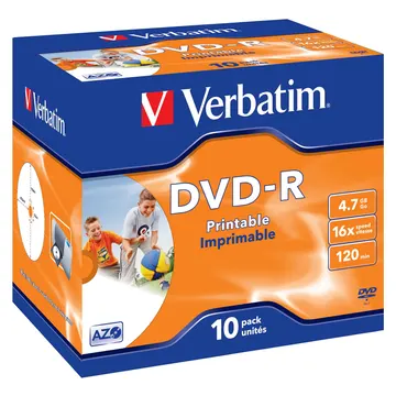 Disk DVD-R Verbatim 4.7GB 16x Wide Printable –10 Copë