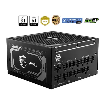Furnizues Energjie 1250W MSI MAG A1250GL PCIE5 / 80+ Gold / ATX3.1