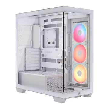 Kasë Midi CORSAIR 3500X LXR LINK (Tempered Glass) – Bardhë