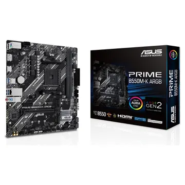Pllakë Amë AMD AM4 ASUS PRIME B550M-K ARGB / DDR4 / mATX / HDMI+DP