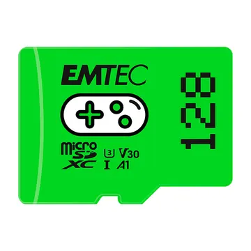 Kartë Memorie SD CARD Emtec m128GB UHS-I U3 V30 A1 Gaming Green