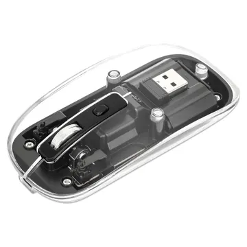 Maus pa kabllo Manhattan IWM‑201RL / USB‑A / 4 Buttons / RGB LED - Zezë / Transparente