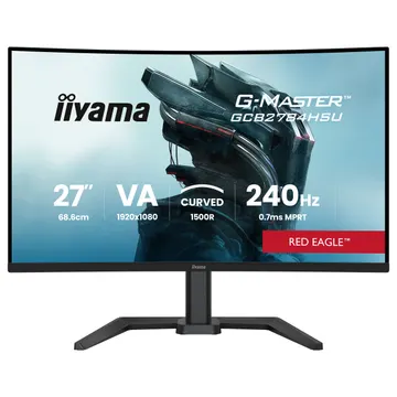 Monitor Gaming iiyama G-Master GCB2784HSU-B1 / 27"/ Full HD VA / Curved / 240Hz / 0.7ms / HDMI+USB+DP - Zezë