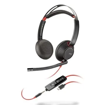 Kufje me kabllo Poly Blackwire 5220 / USB-C Headset + USB-C/A Adapter - Zezë