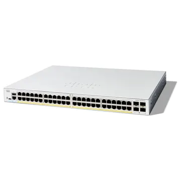 Cisco Catalyst 1300 C1300-48P-4X Managed Switch | 48x Gigabit PoE+ | 4x 10G SFP+ | 370W PoE
