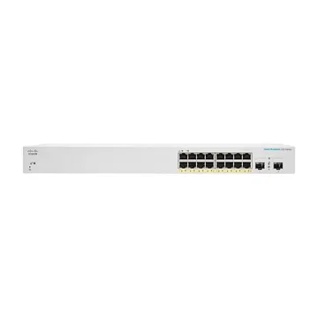 Cisco CBS220-16P-2G Smart Managed 16-Port Gigabit PoE+ Switch me 2x SFP Uplink Rackmount 130W EU