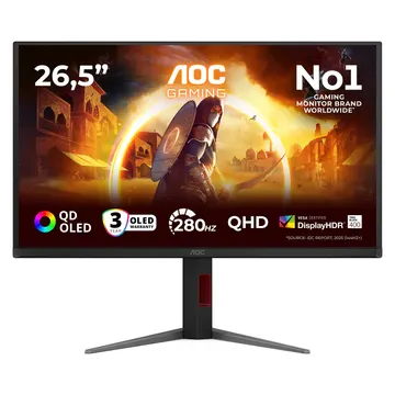 Monitor Gaming AOC Q27G4ZD / 27"/ Quad HD OLED / 280Hz / 0.3ms / HDMI+USB+DP - Zezë